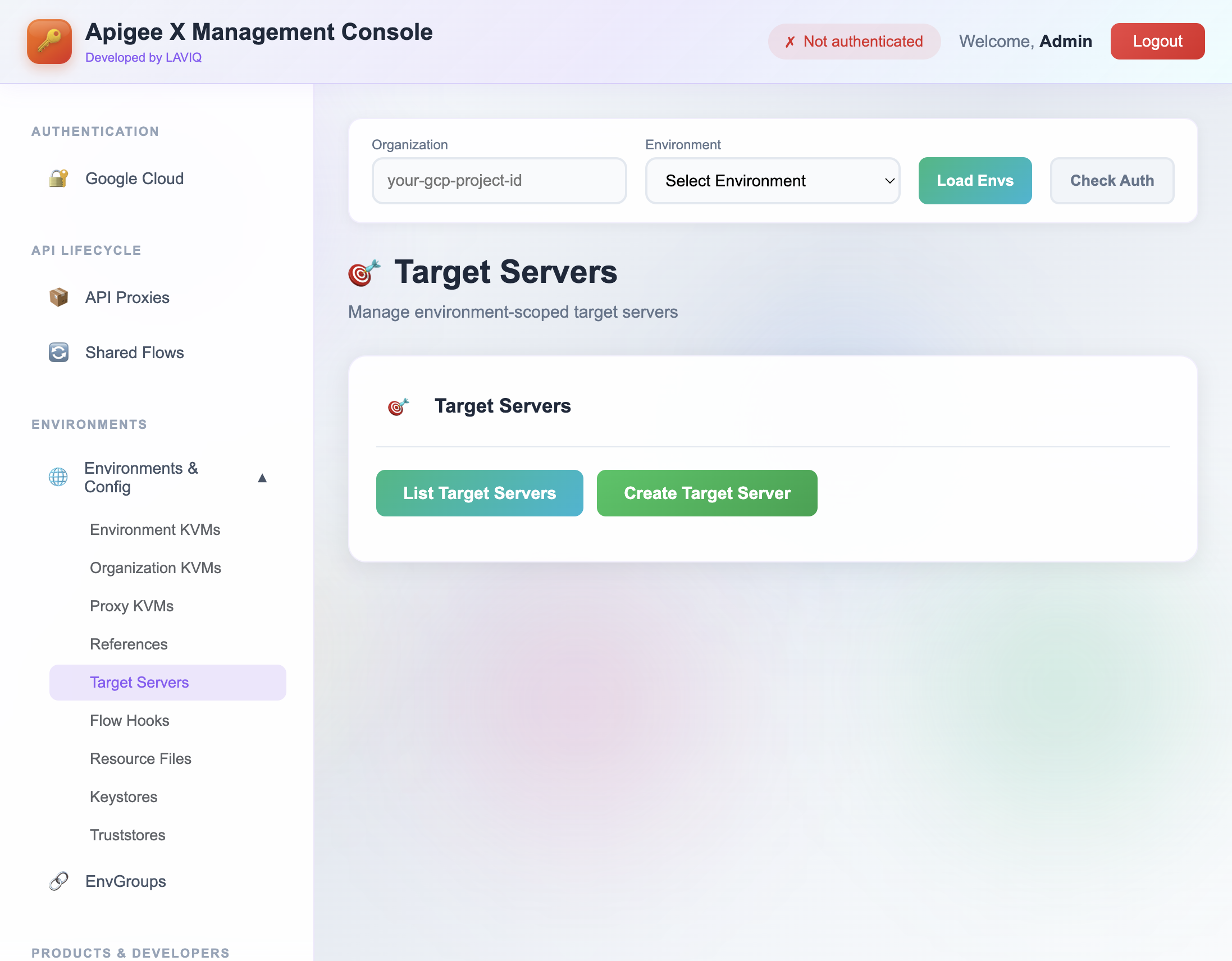 Manage Apigee X target servers in UI – full naming support via management APIs